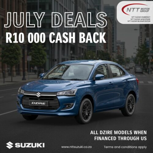 Suzuki Dzire – R10 000 Cash Back special offer from NTT Suzuki