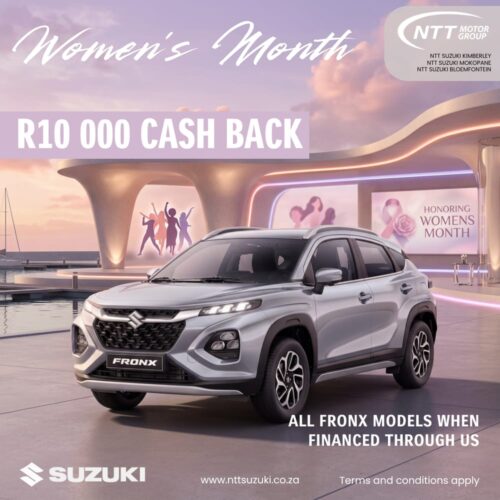 Suzuki Fronx – R10 000 Cash Back special offer from NTT Suzuki