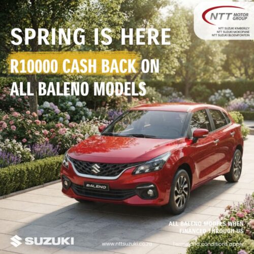 Suzuki Baleno R10 000 Cash Back special offer from NTT Suzuki